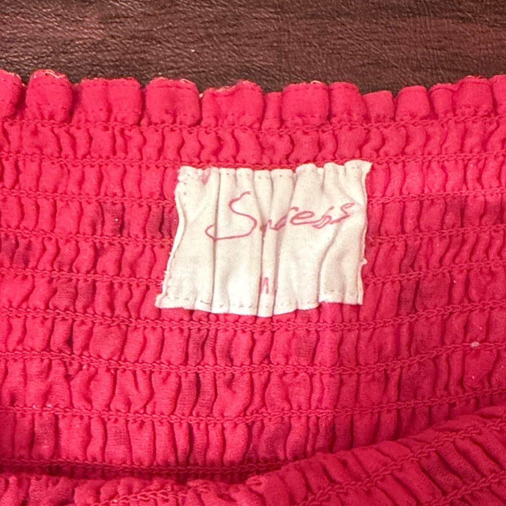 SUNDRESS Hot Pink Boho Smocked Mini Dress - Picture 8 of 10
